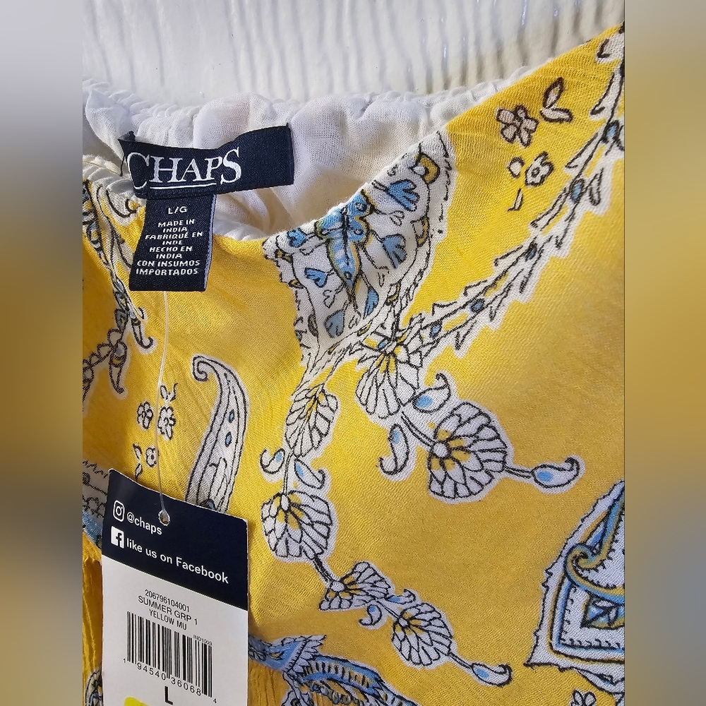 Chaps Yellow & Blue Paisley Skirt - Picture 3 of 4